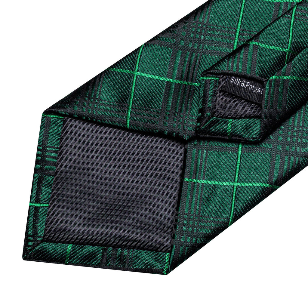 GentCrest Green Plaid Tie Hanky Cufflinks Set - Image 5