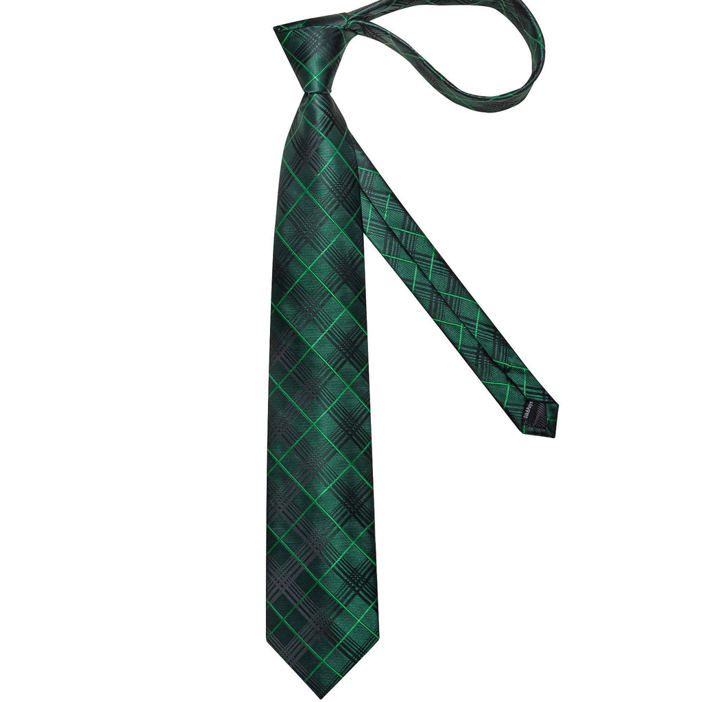 GentCrest Green Plaid Tie Hanky Cufflinks Set - Image 6