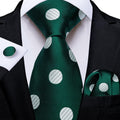 GentCrest Green Polka Dot Tie Hanky Cufflinks Set - Image 1