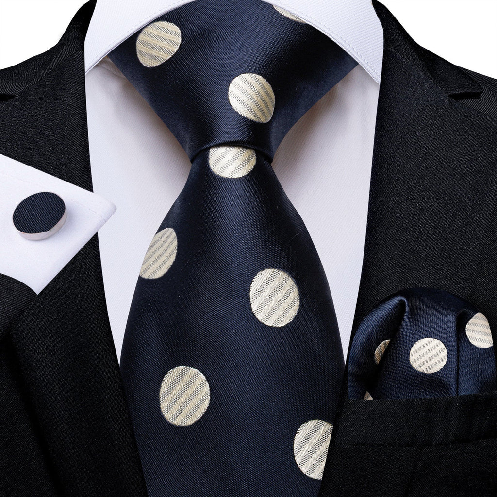 GentCrest Blue Polka Dot Tie Hanky Cufflinks Set - Image 1