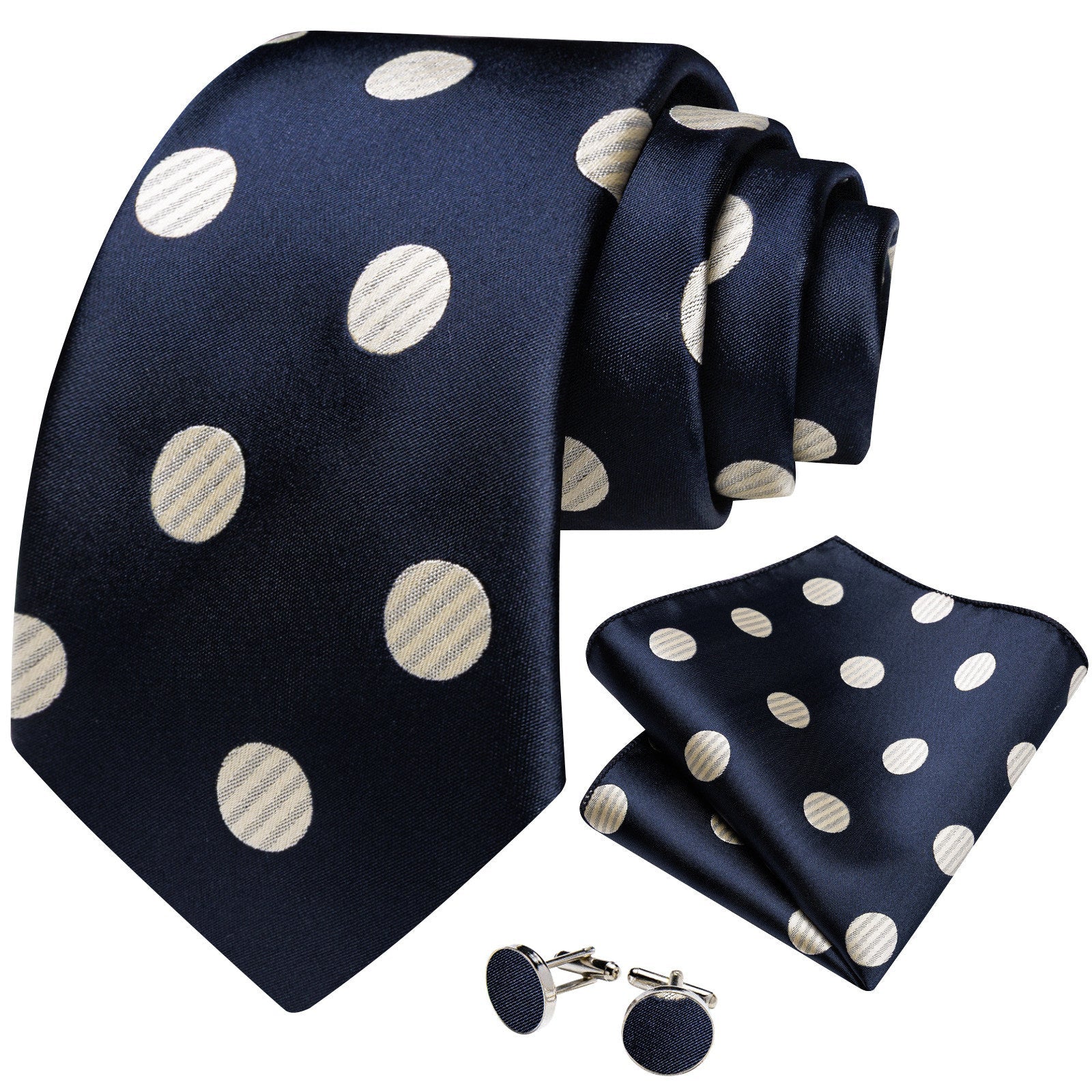 GentCrest Blue Polka Dot Tie Hanky Cufflinks Set - Image 2