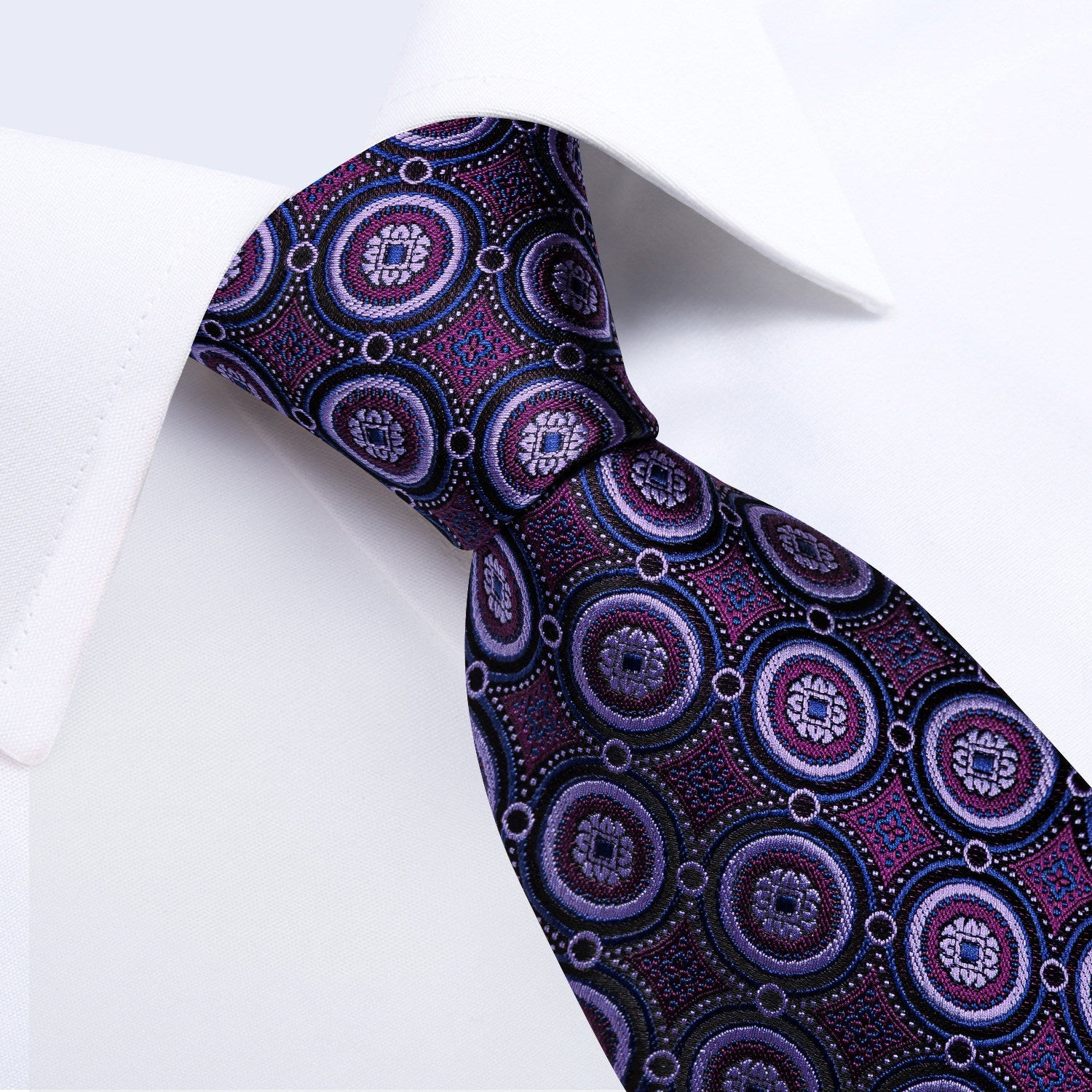 GentCrest Purple Polka Dot Tie Hanky Cufflinks Set - Image 3