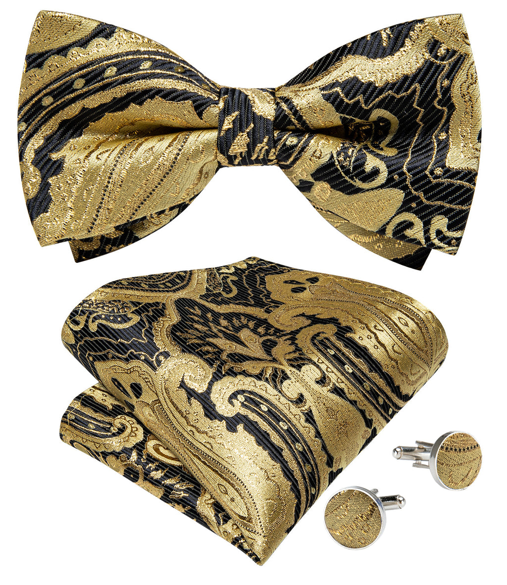 GentCrest Black Paisley Bowtie Set - Image 2