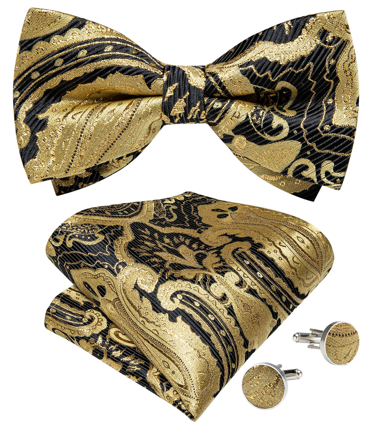 GentCrest Black Paisley Bowtie Set - Image 2