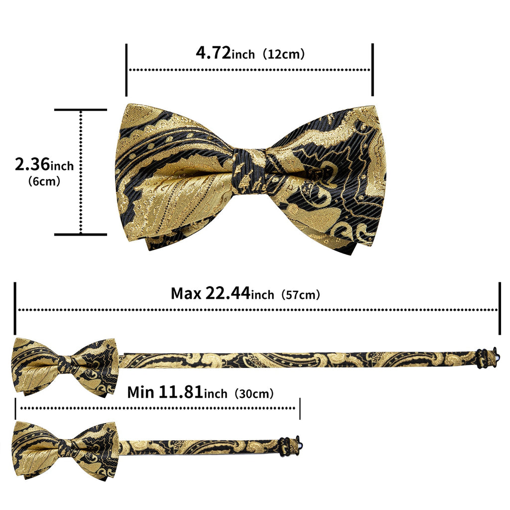 GentCrest Black Paisley Bowtie Set - Image 6