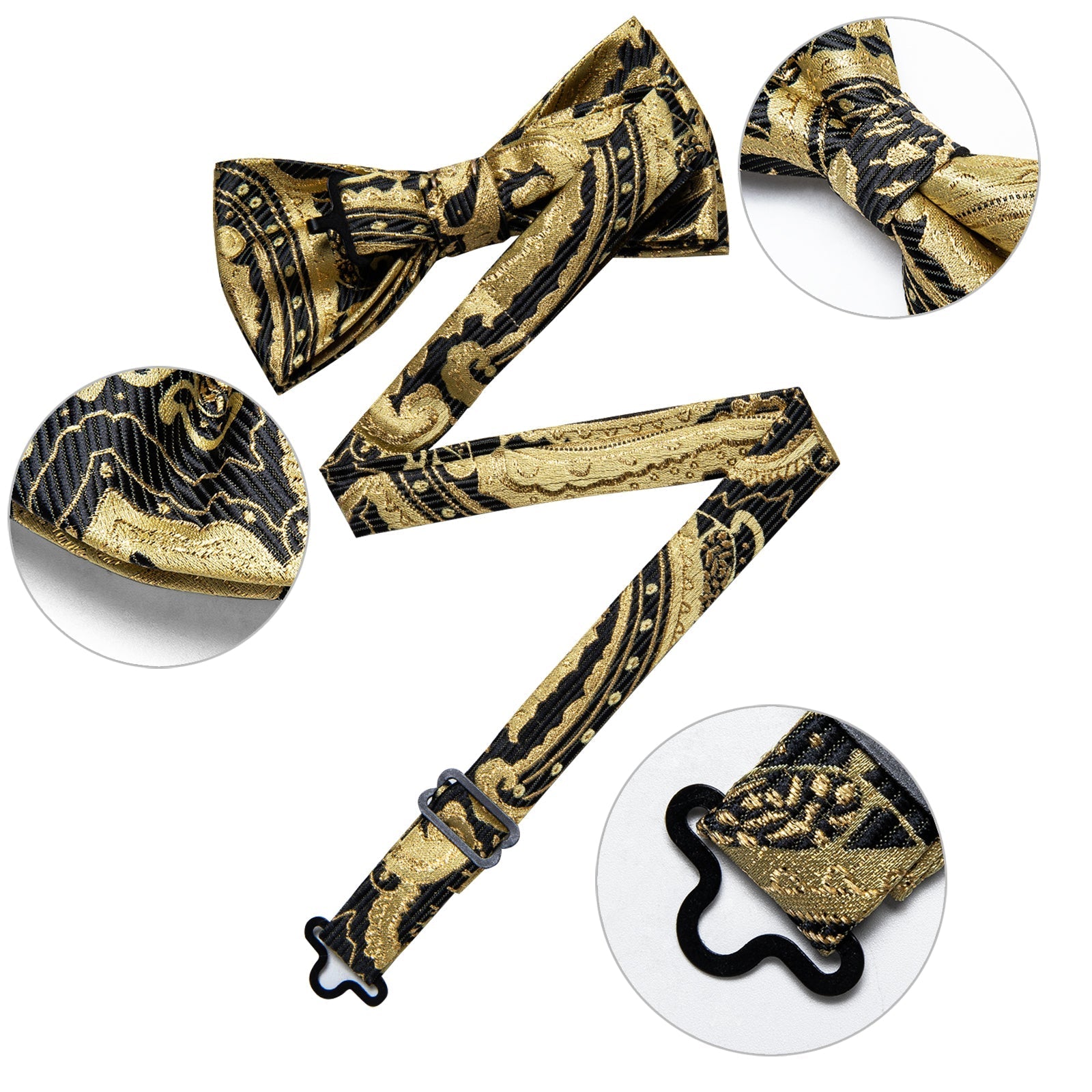 GentCrest Black Paisley Bowtie Set - Image 5