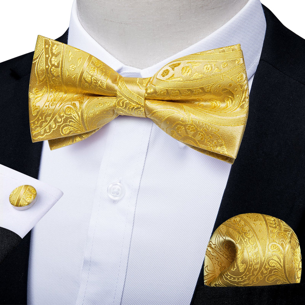 GentCrest Gold Paisley Bowtie Set - Image 1