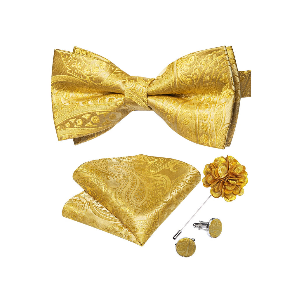 GentCrest Gold Paisley Bowtie Set - Image 1