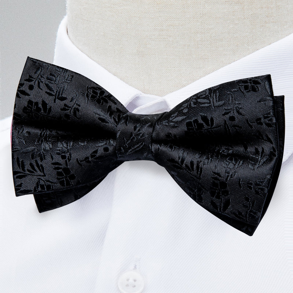GentCrest Black Floral Bowtie Set - Image 2