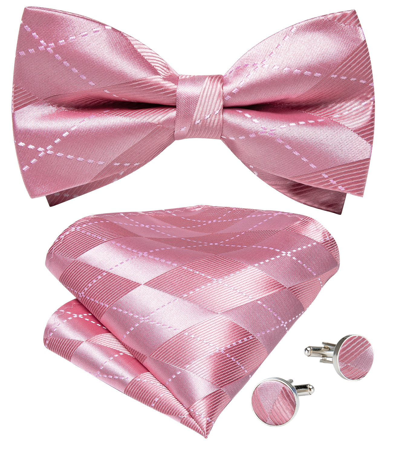GentCrest Pink Plaid Bowtie Set - Image 2