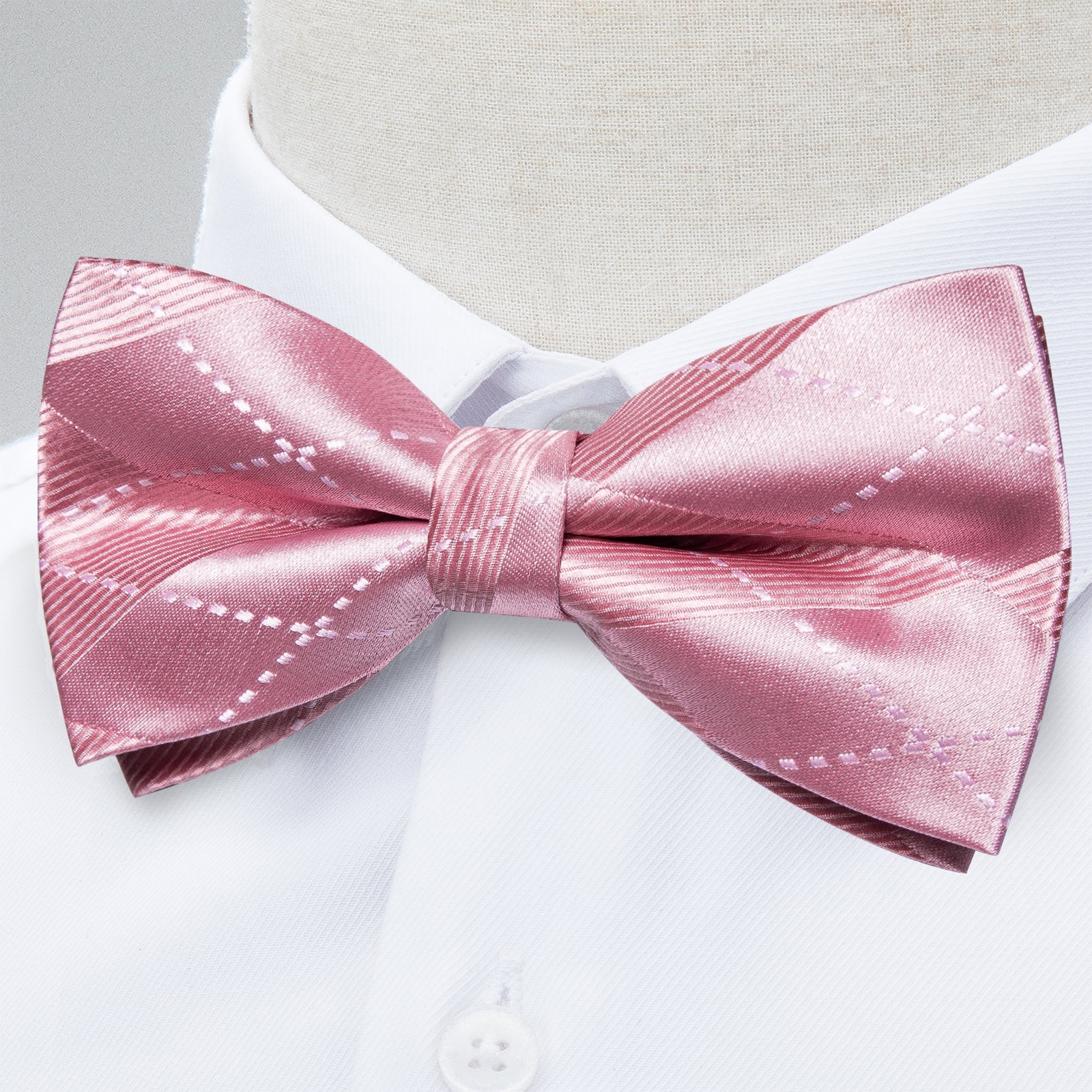 GentCrest Pink Plaid Bowtie Set - Image 3