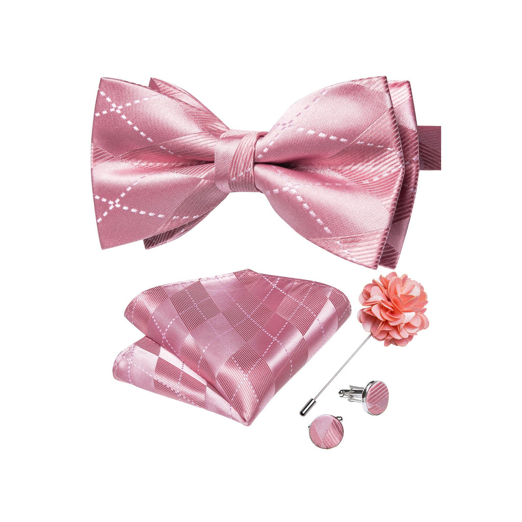 GentCrest Pink Plaid Bowtie Set - Image 1