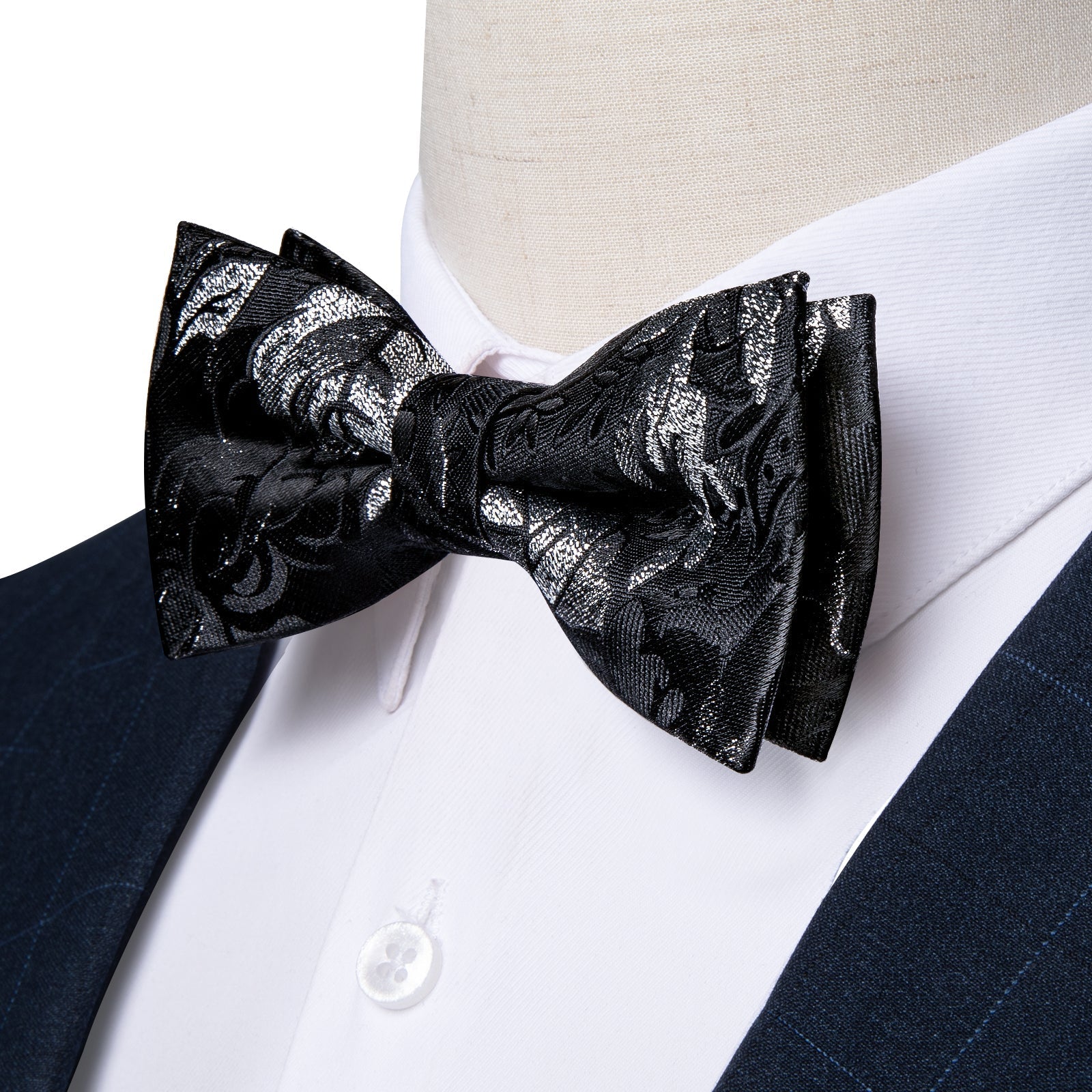 GentCrest Black Floral Bowtie Set - Image 2