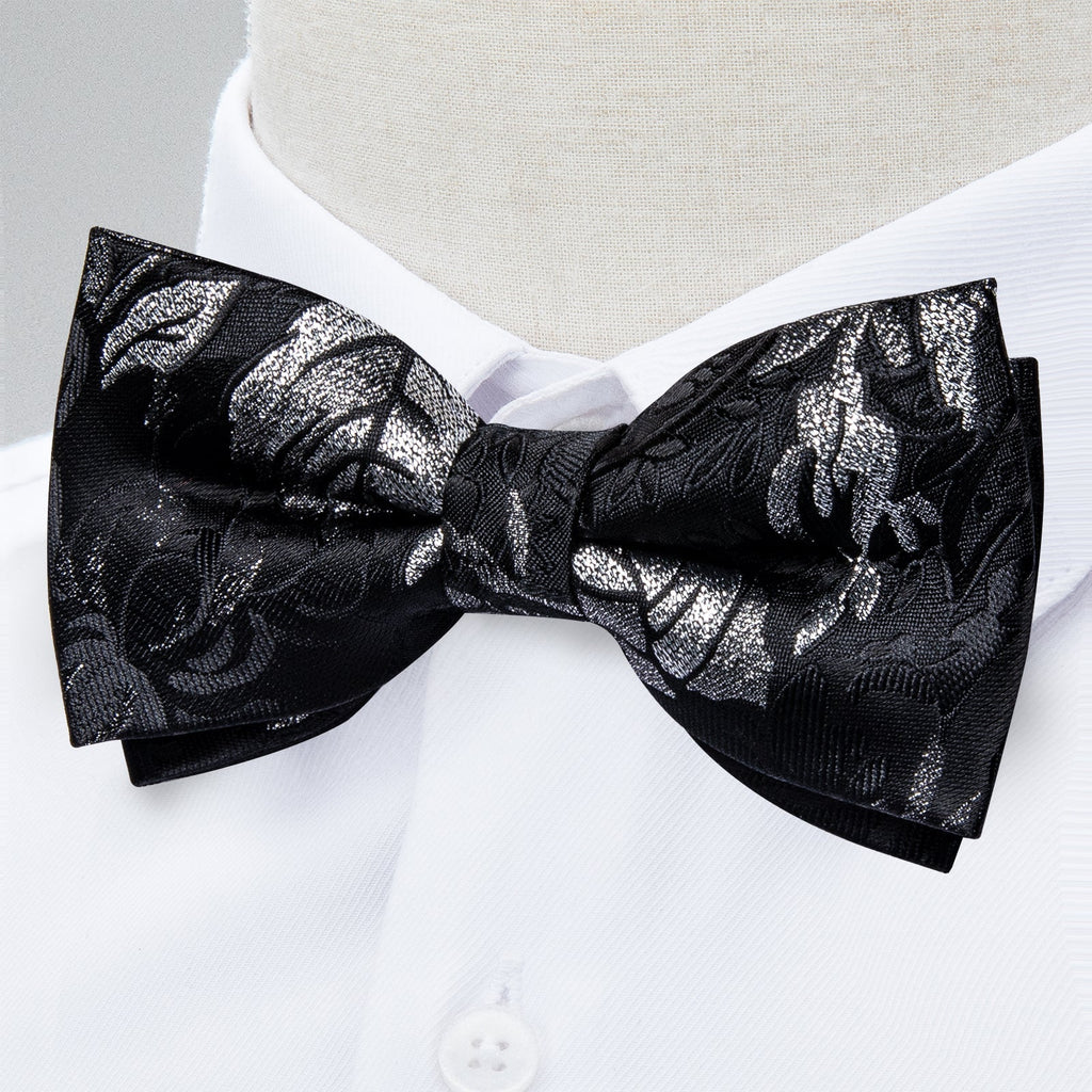 GentCrest Black Floral Bowtie Set - Image 4
