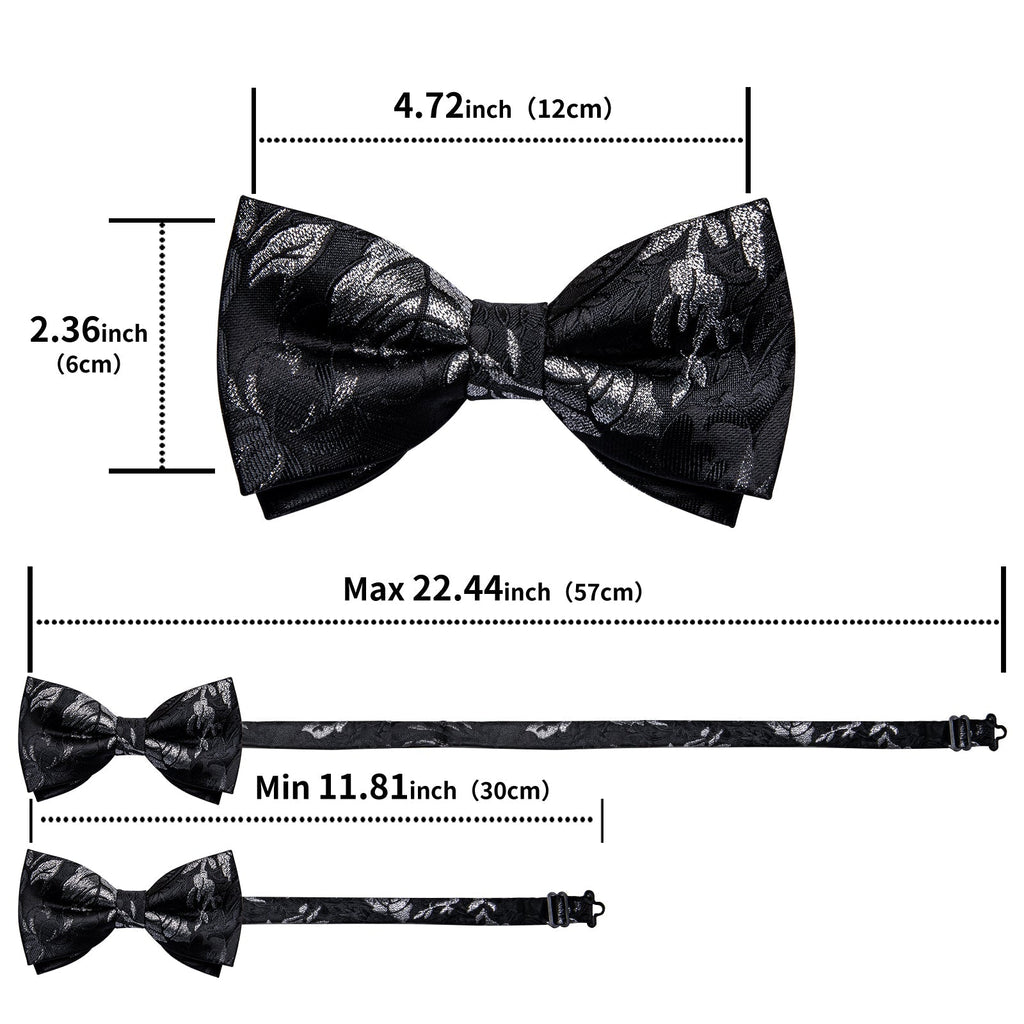 GentCrest Black Floral Bowtie Set - Image 8