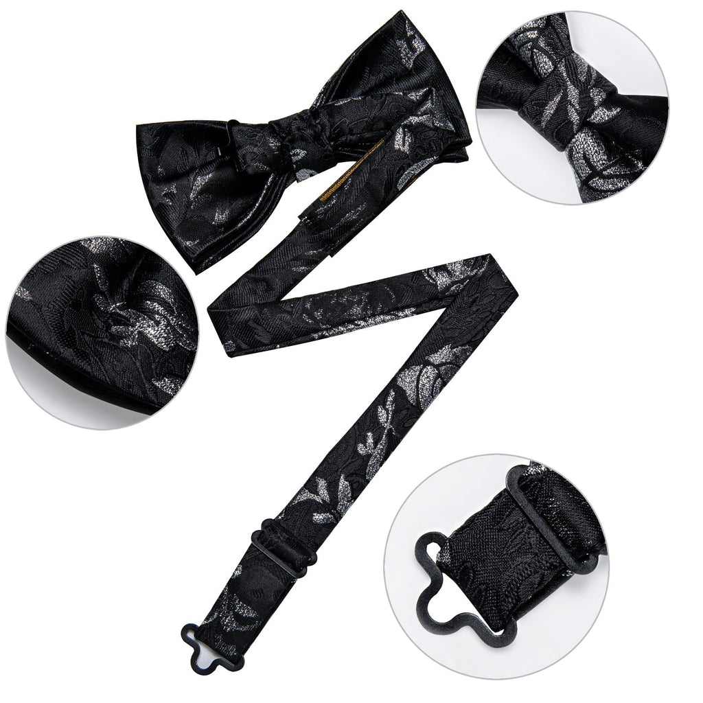 GentCrest Black Floral Bowtie Set - Image 5