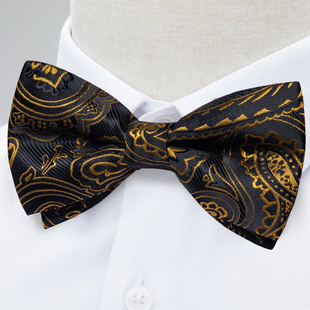 GentCrest Black Paisley Bowtie Set - Image 3