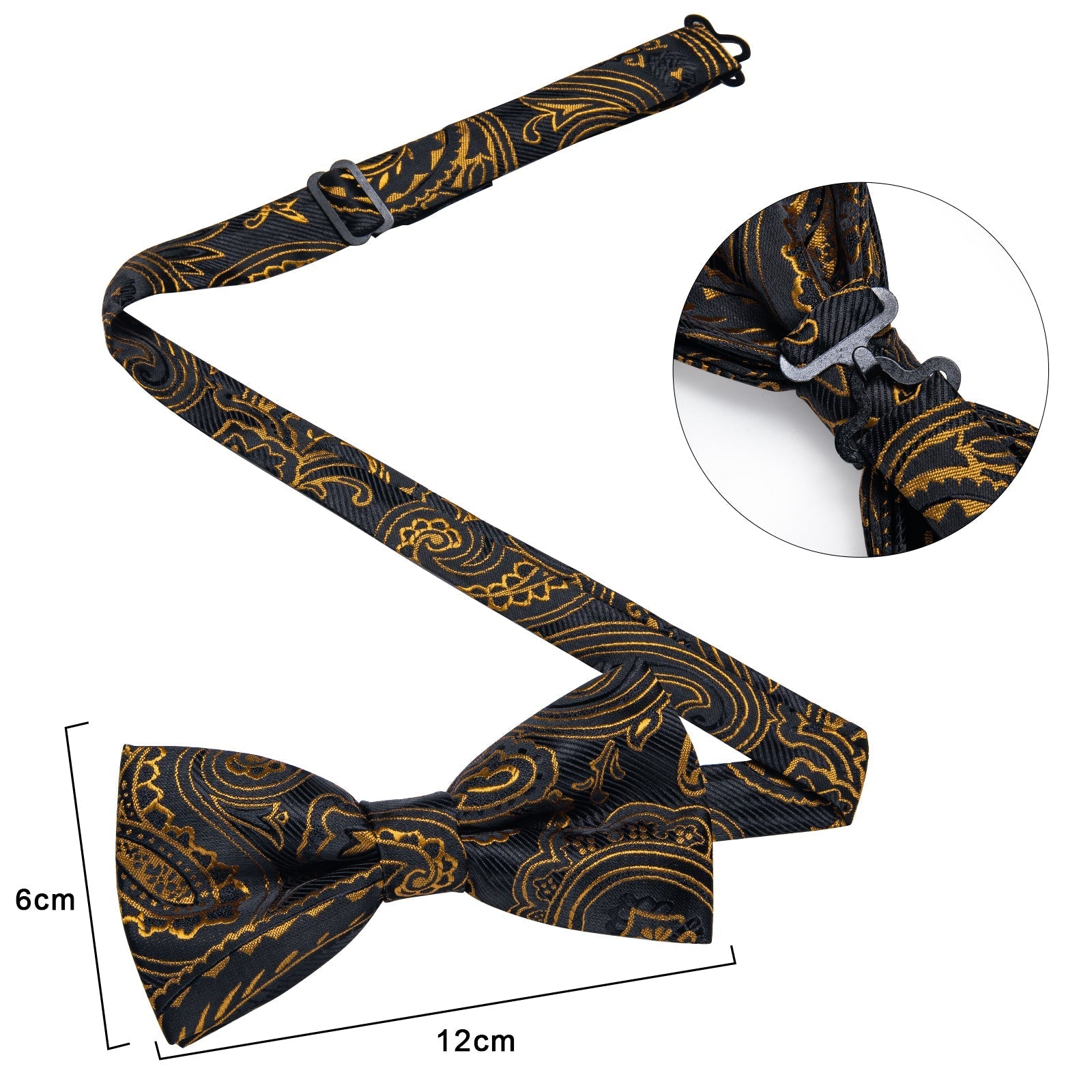 GentCrest Black Paisley Bowtie Set - Image 5
