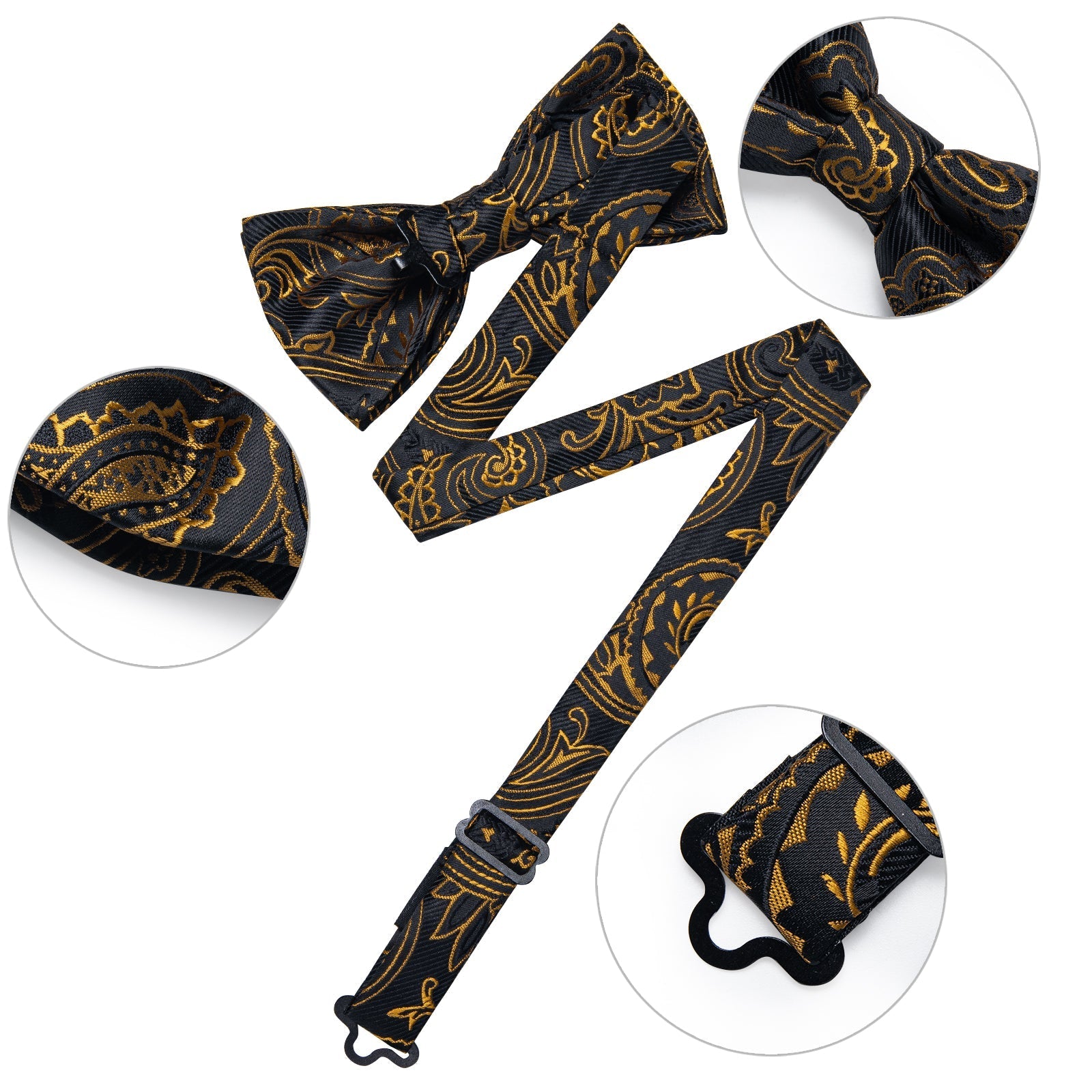 GentCrest Black Paisley Bowtie Set - Image 4