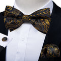 GentCrest Black Paisley Bowtie Set - Image 1