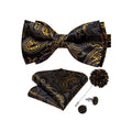 GentCrest Black Paisley Bowtie Set - Image 1
