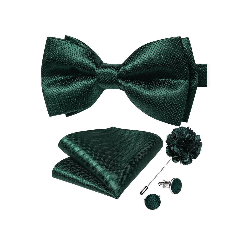 GentCrest Green Striped Bowtie Set - Image 1