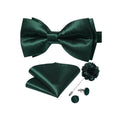 GentCrest Green Striped Bowtie Set - Image 1