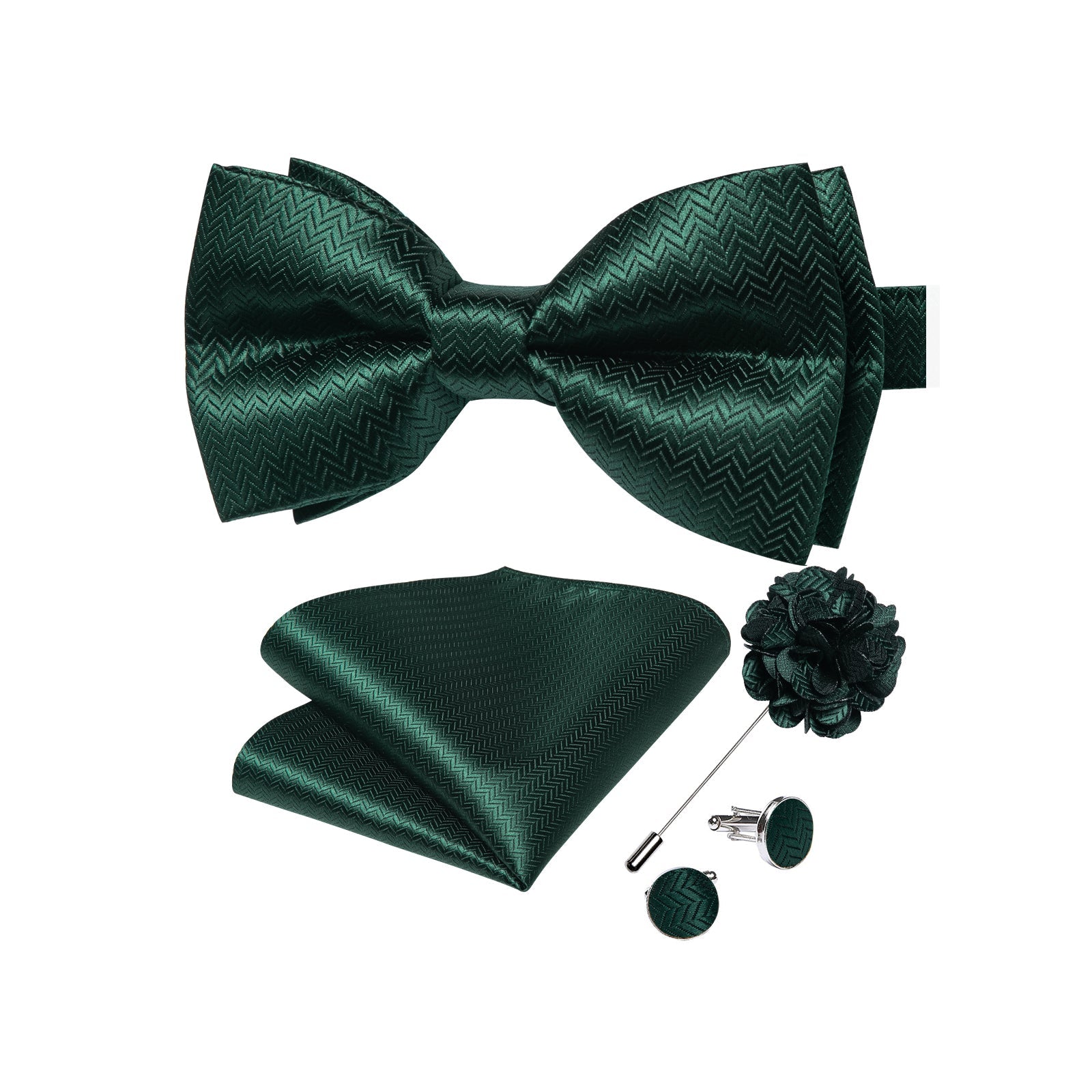 GentCrest Green Striped Bowtie Set - Image 1