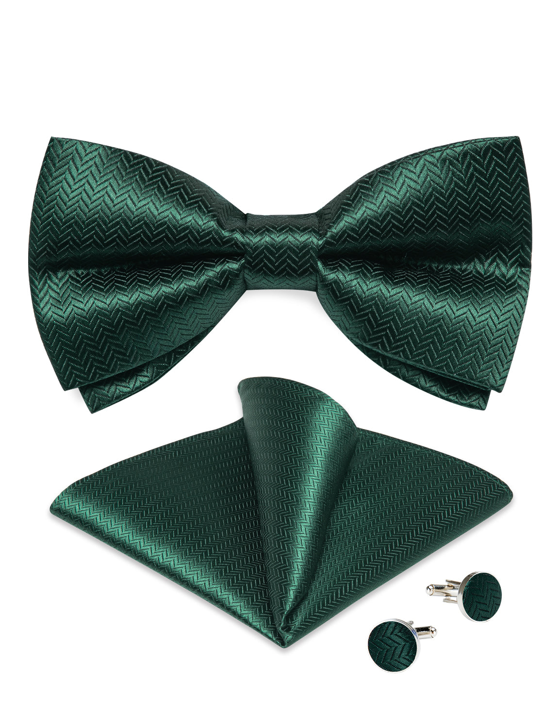 GentCrest Green Striped Bowtie Set - Image 4