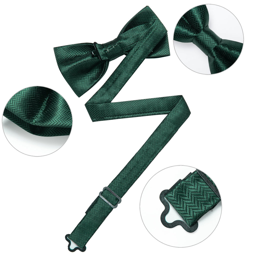 GentCrest Green Solid Bowtie Set - Image 7
