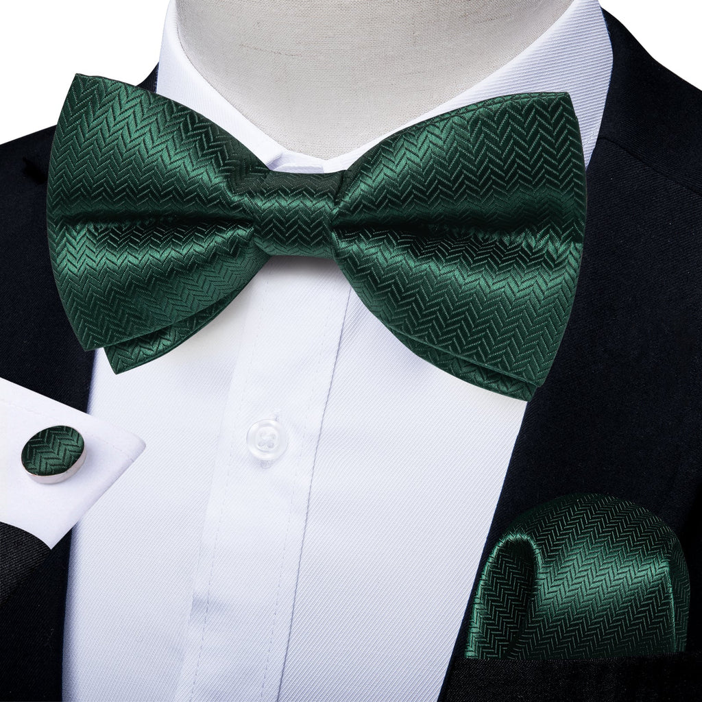 GentCrest Green Striped Bowtie Set - Image 2