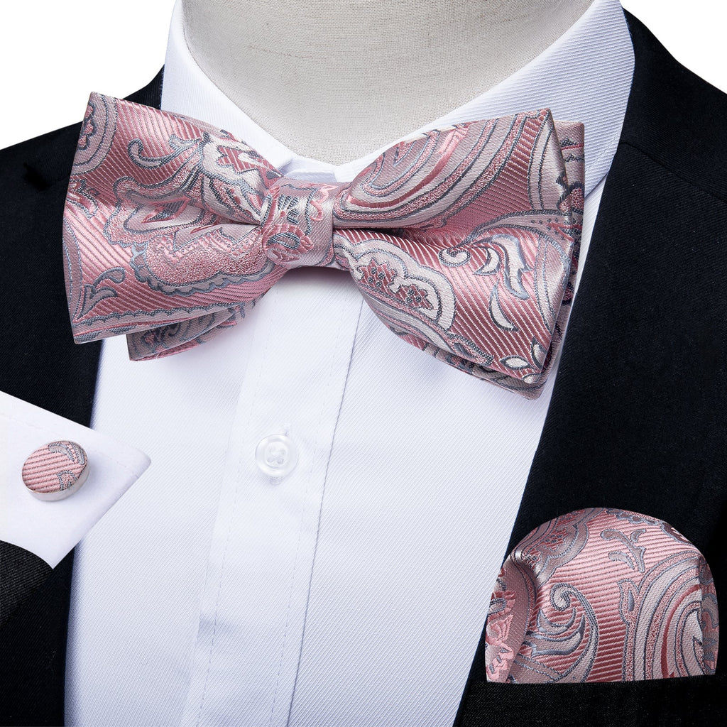 GentCrest Pink Paisley Bowtie Set - Image 1