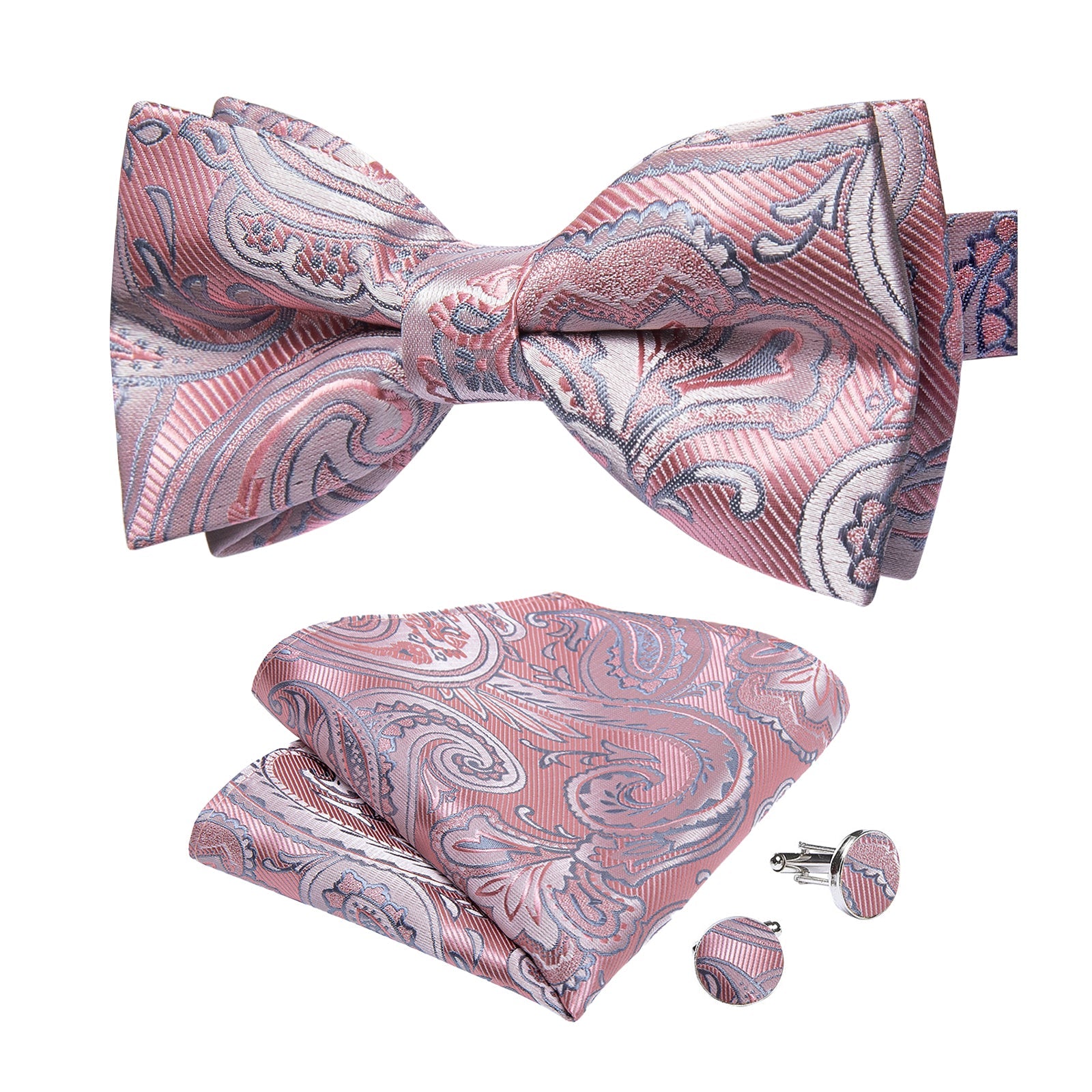 GentCrest Pink Paisley Bowtie Set - Image 2