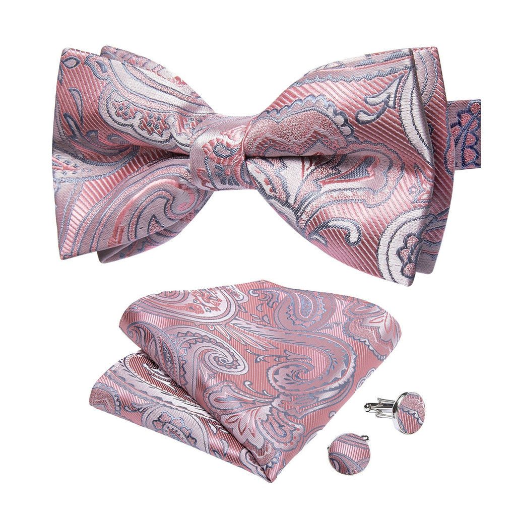 GentCrest Pink Paisley Bowtie Set - Image 3
