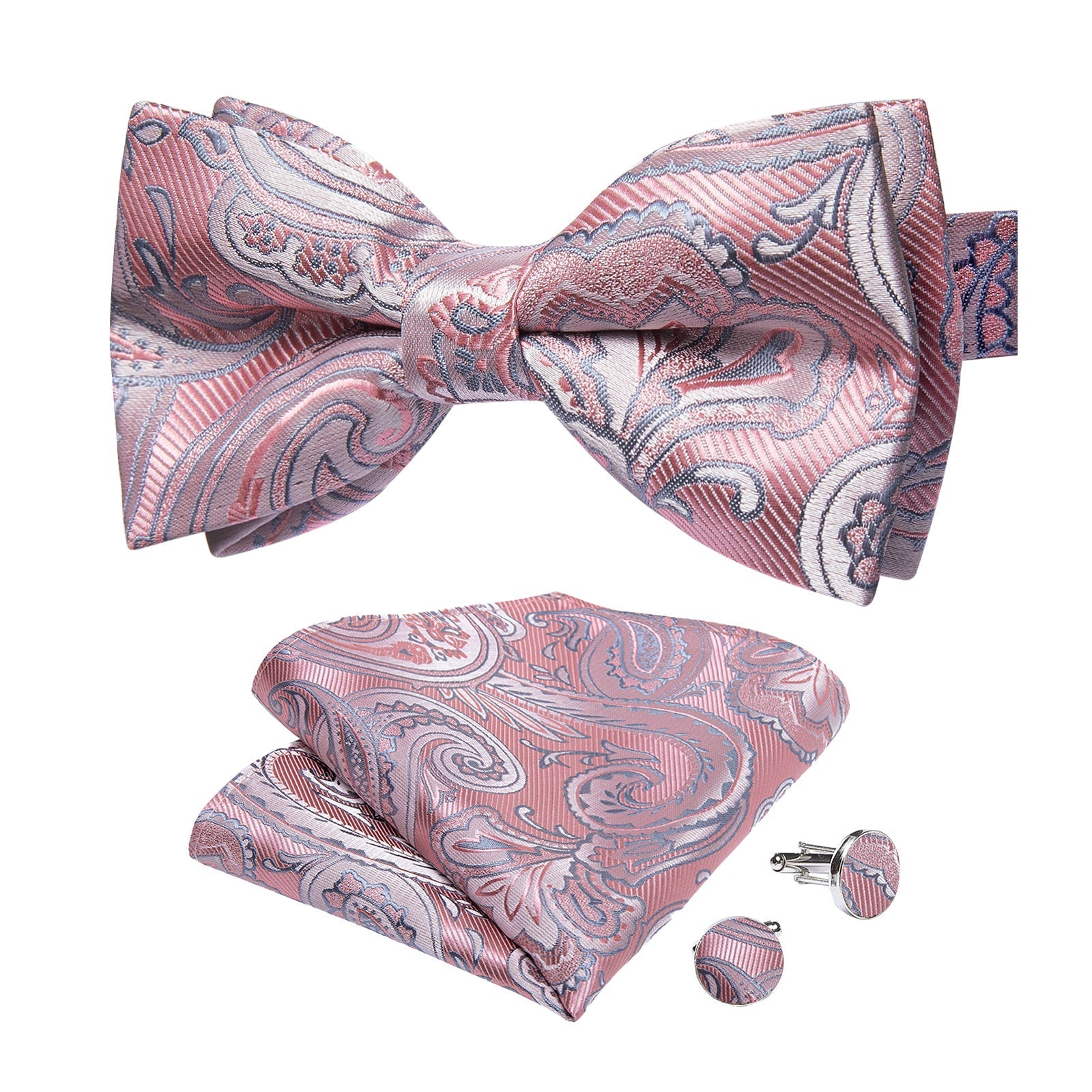 GentCrest Pink Paisley Bowtie Set - Image 3