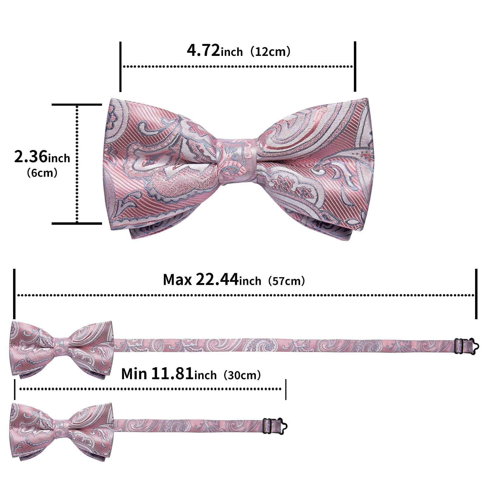 GentCrest Pink Paisley Bowtie Set - Image 7