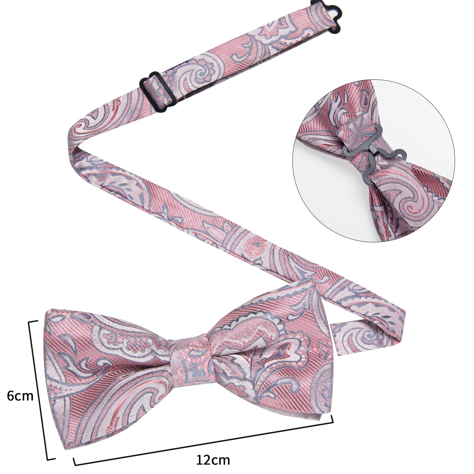 GentCrest Pink Paisley Bowtie Set - Image 6