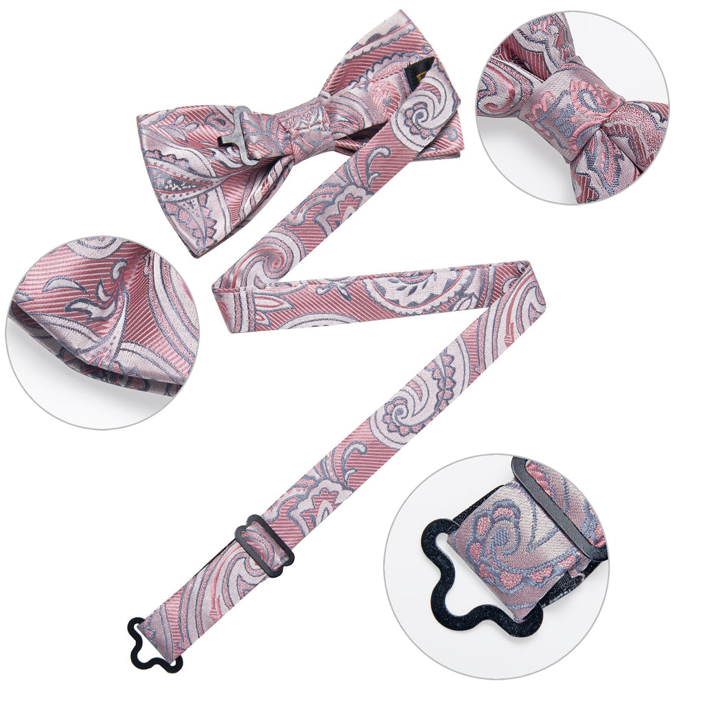 GentCrest Pink Paisley Bowtie Set - Image 5