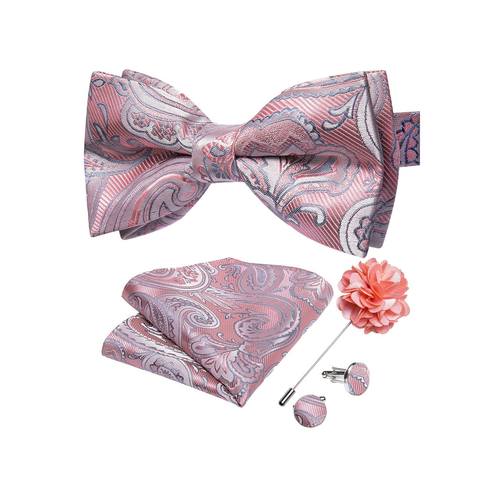 GentCrest Pink Paisley Bowtie Set - Image 1