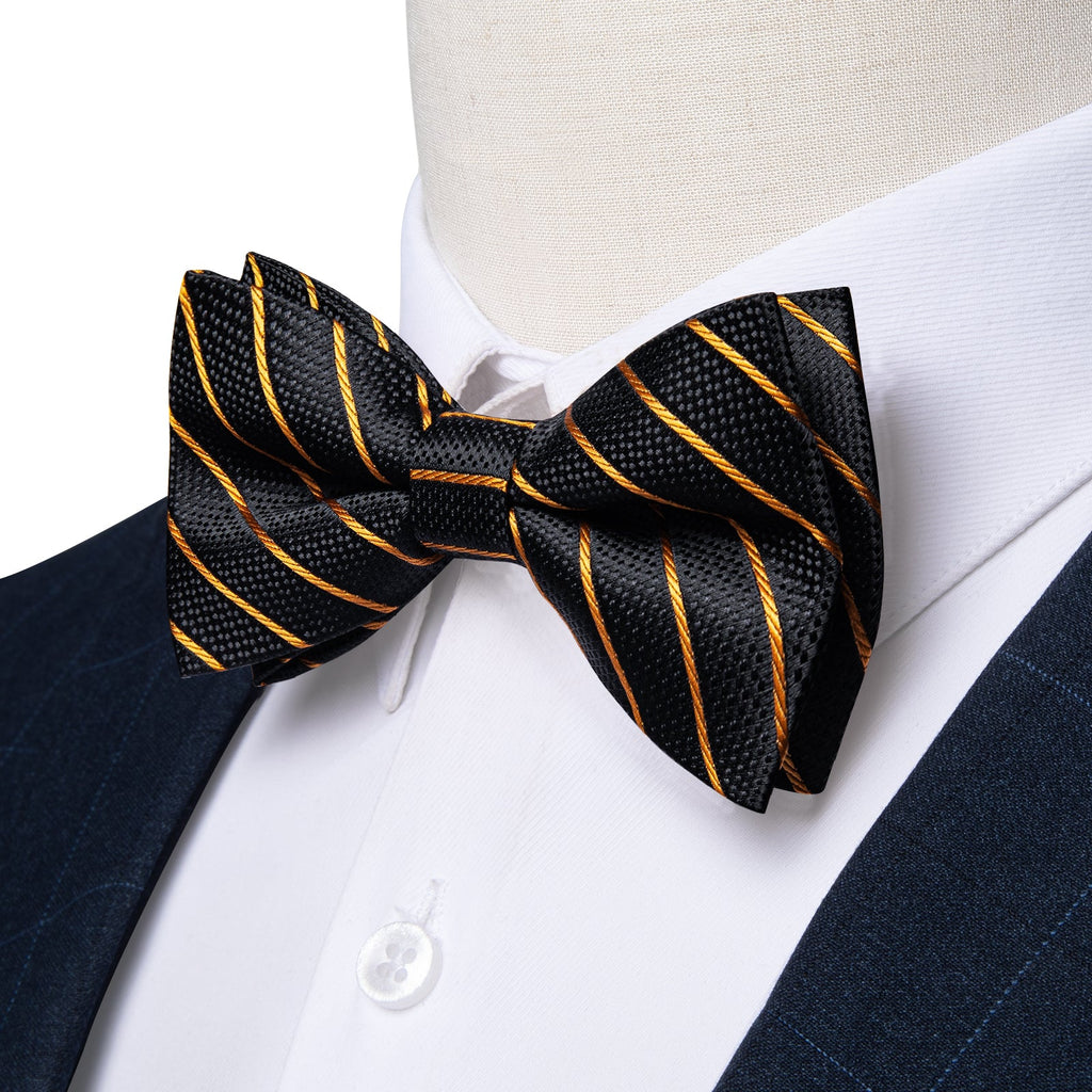 GentCrest Black Striped Bowtie Set - Image 2