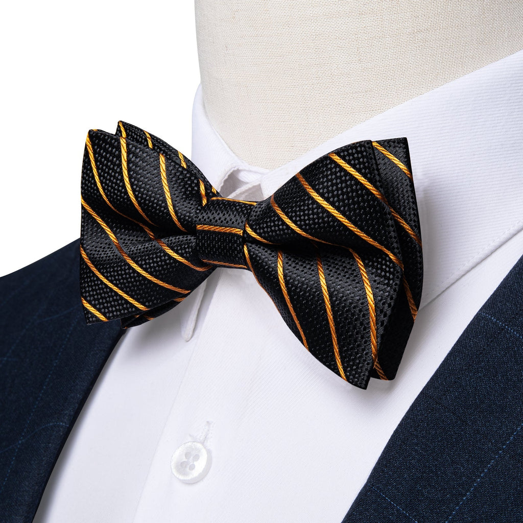 GentCrest Black Striped Bowtie Set - Image 2