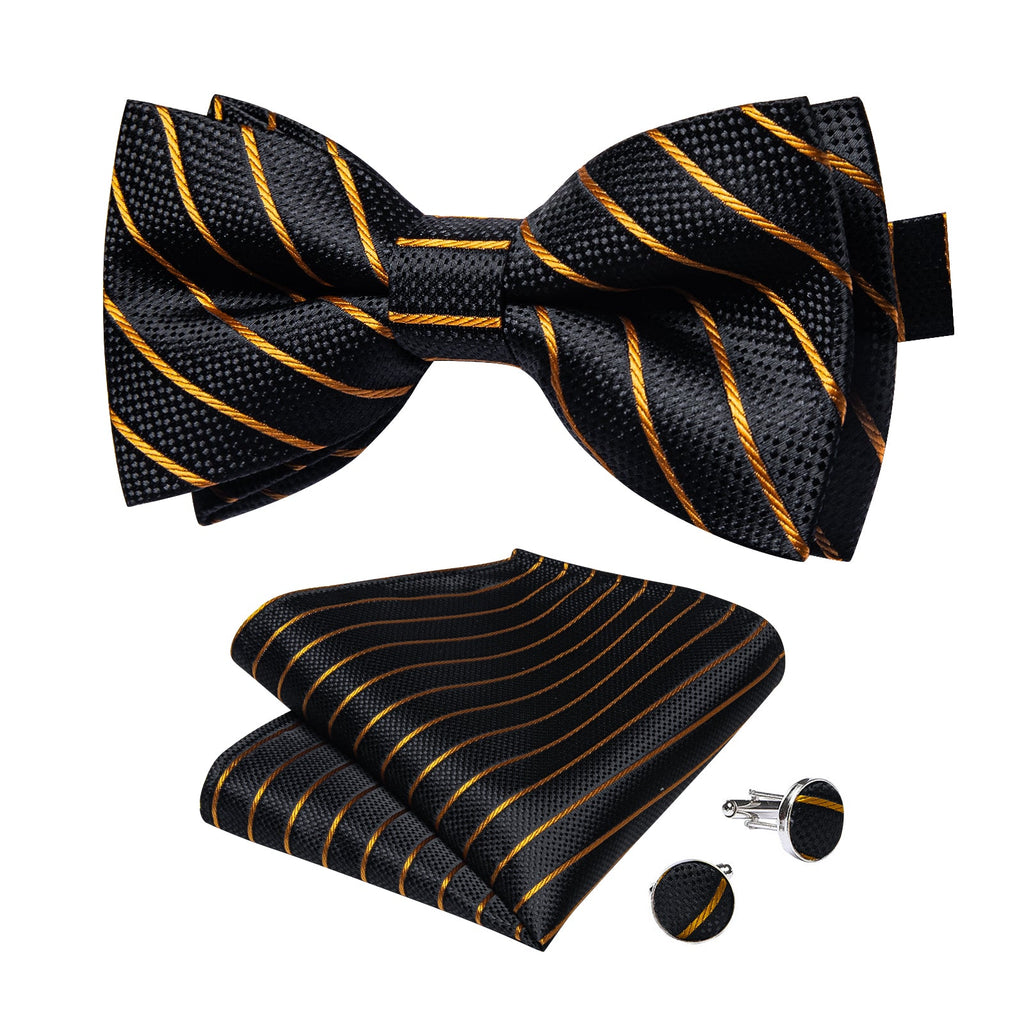 GentCrest Black Striped Bowtie Set - Image 3