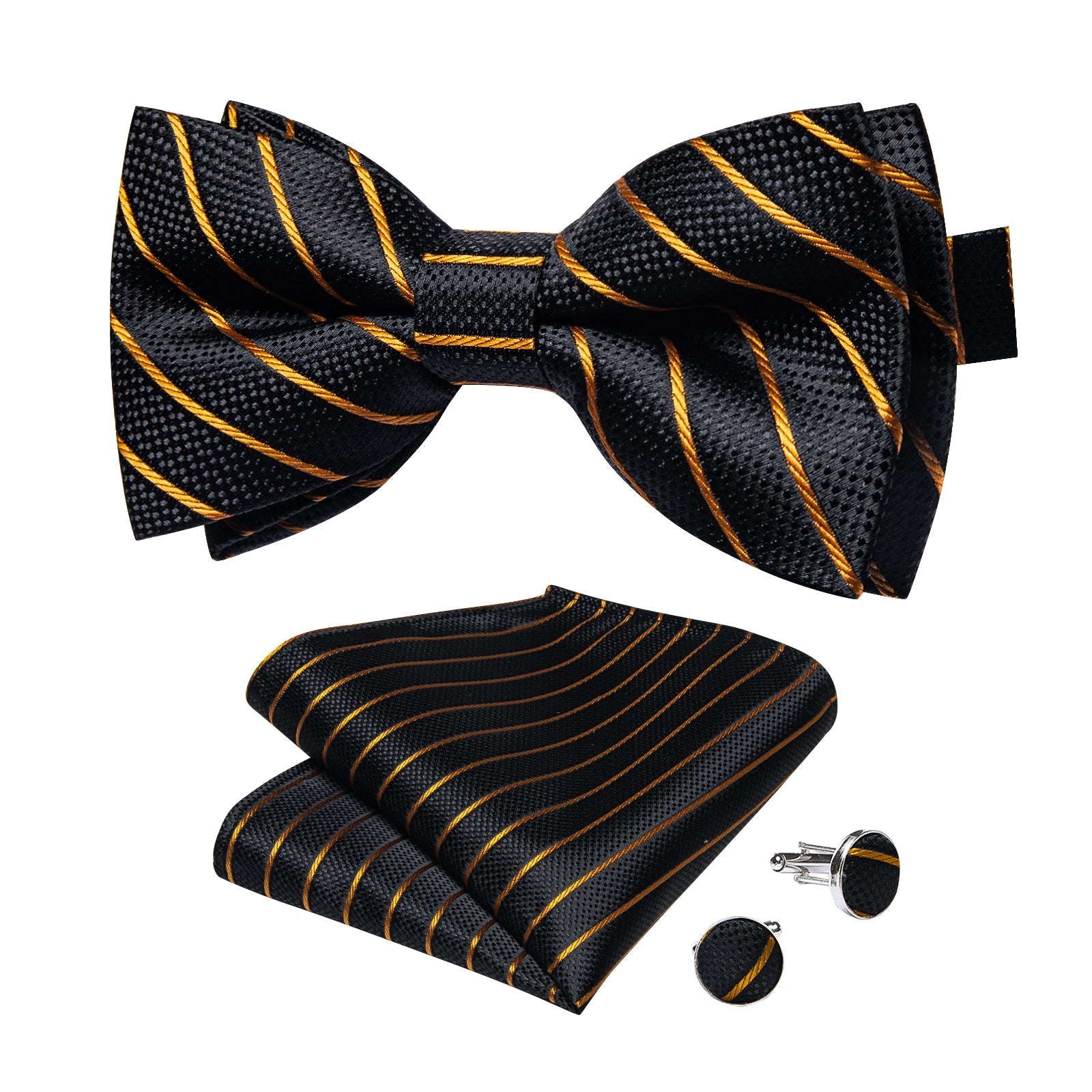 GentCrest Black Striped Bowtie Set - Image 3