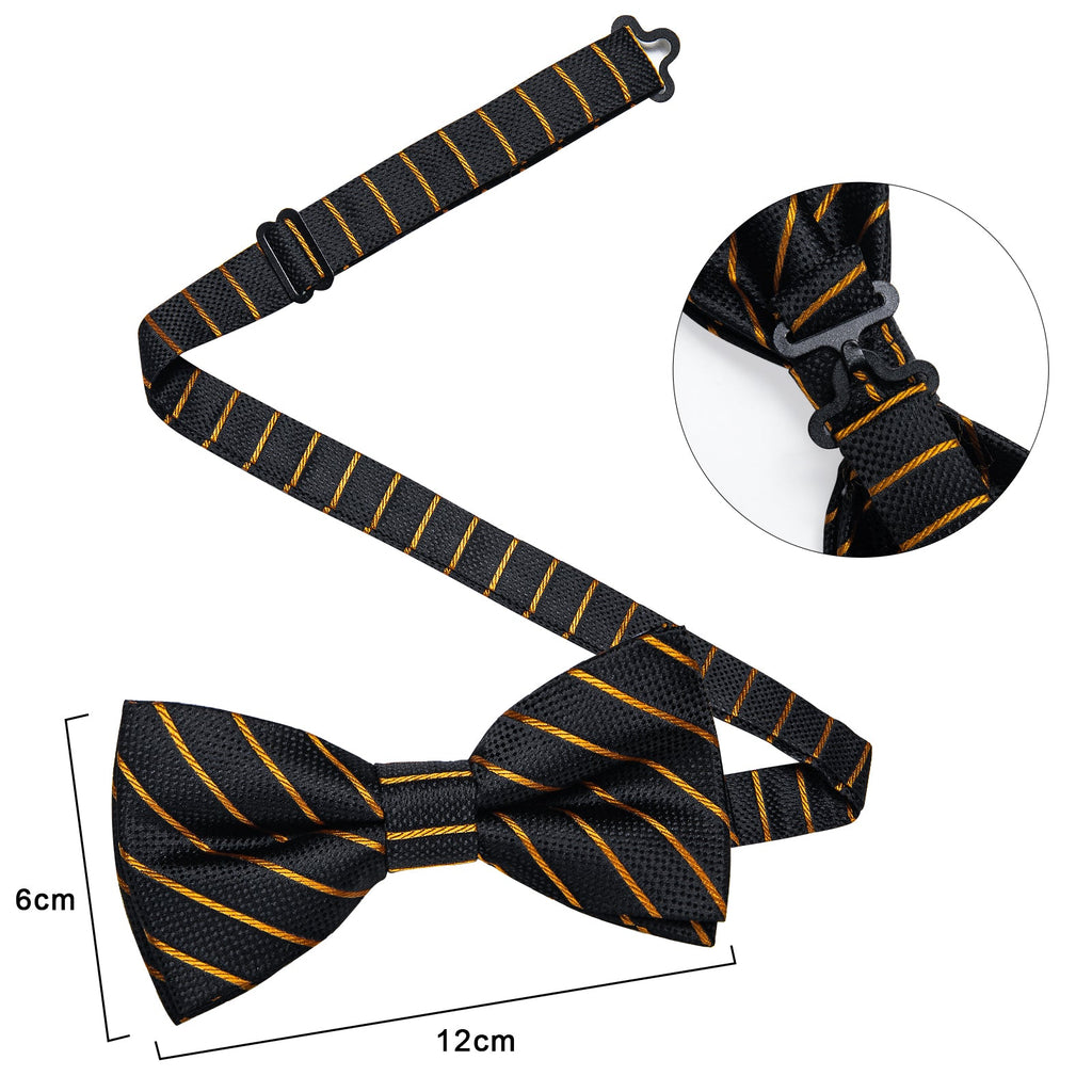 GentCrest Black Striped Bowtie Set - Image 6