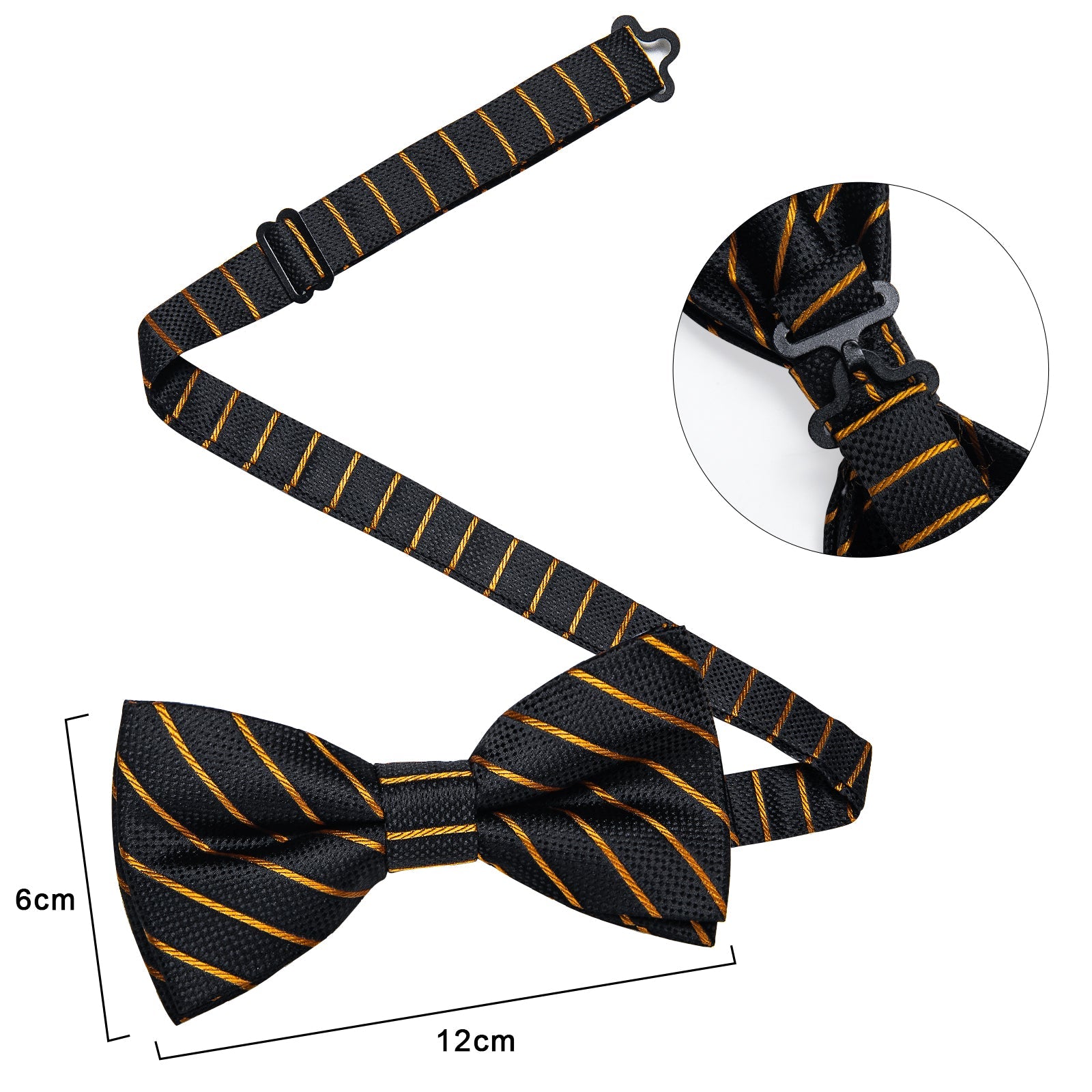 GentCrest Black Striped Bowtie Set - Image 6