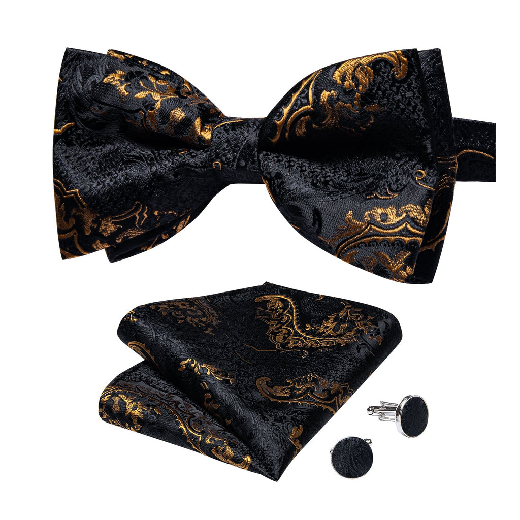 GentCrest Black Paisley Bowtie Set - Image 3