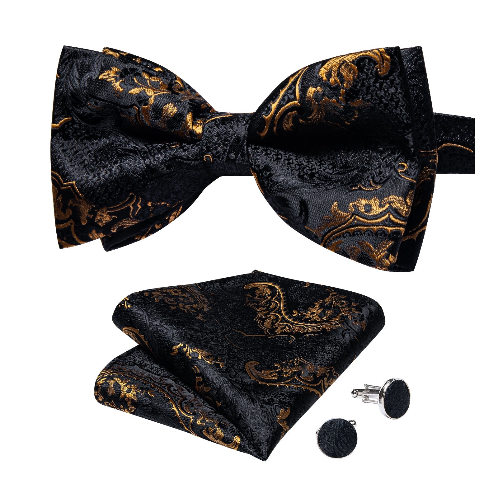 GentCrest Black Paisley Bowtie Set - Image 3