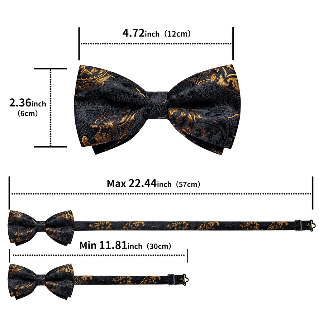 GentCrest Black Paisley Bowtie Set - Image 8