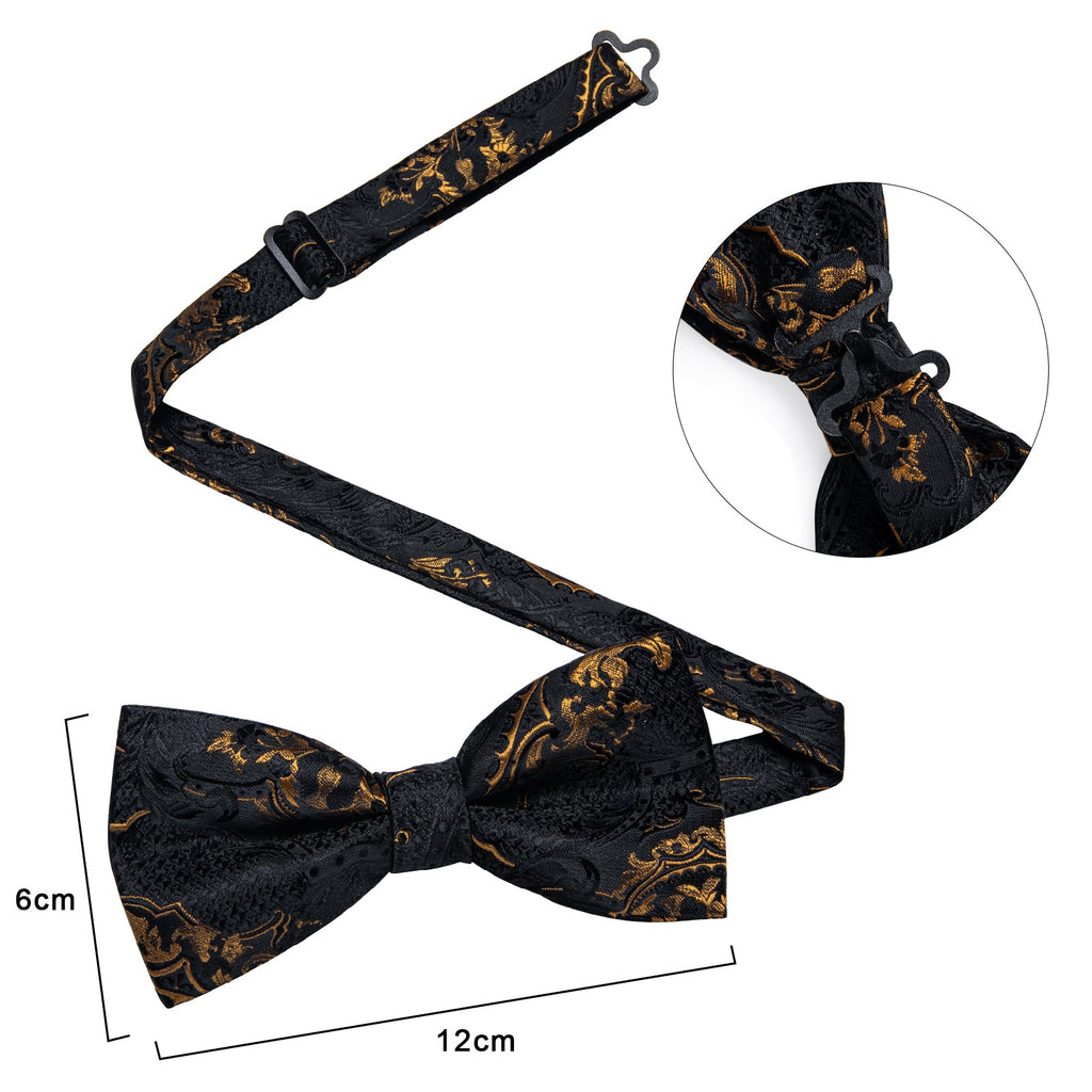 GentCrest Black Paisley Bowtie Set - Image 7