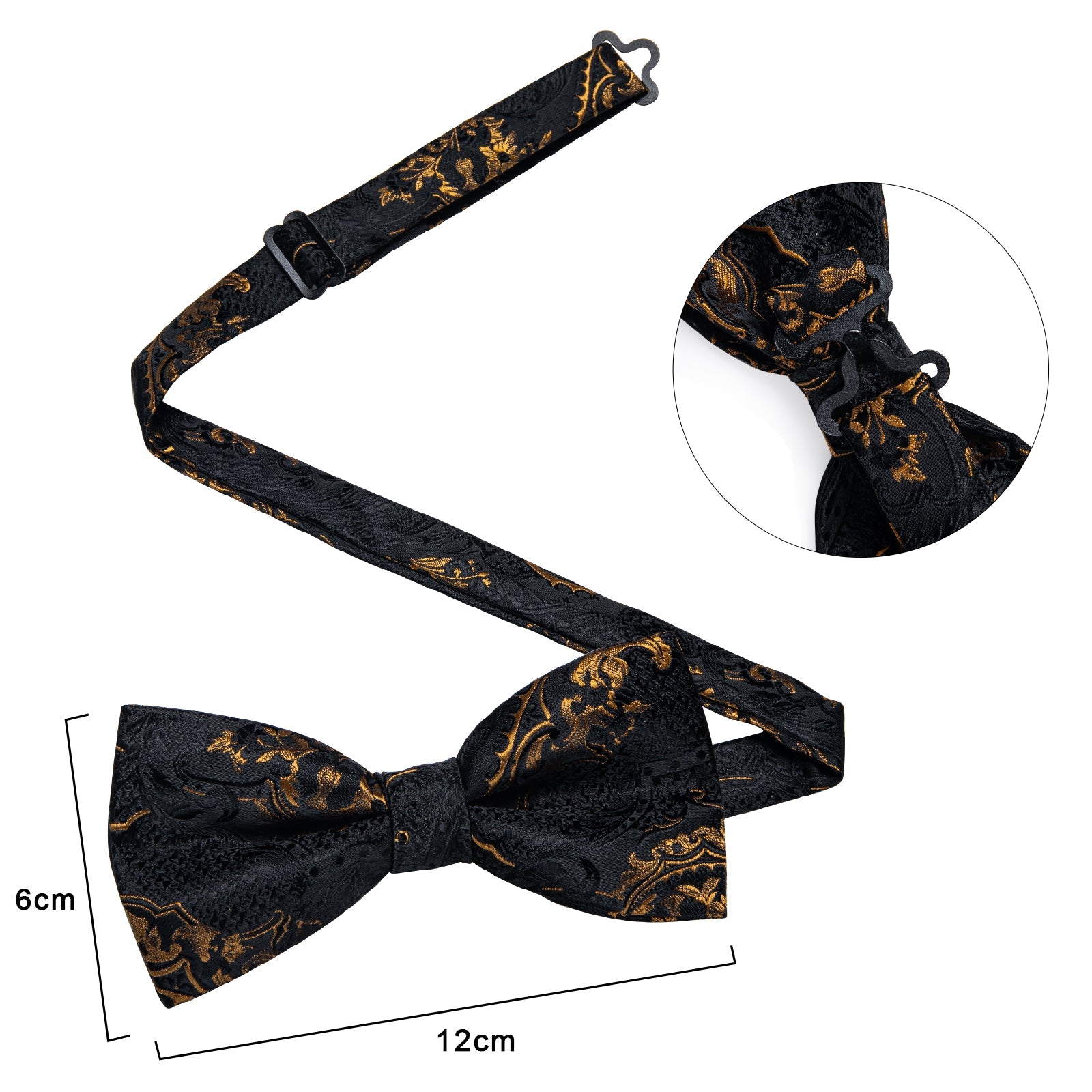 GentCrest Black Paisley Bowtie Set - Image 7